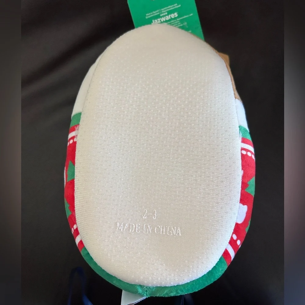 NWT Squishmallow Christmas Cam the Cat Slippers Size 2/3 Holiday Sweater 🎄